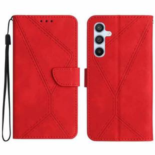 For Samsung Galaxy S25+ 5G Stitching Embossed Leather Phone Case(Red)
