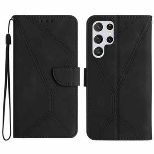 For Samsung Galaxy S25 Ultra 5G Stitching Embossed Leather Phone Case(Black)