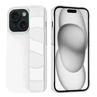 For iPhone 15 Plus Silicone Wristband Holder Phone Case(White)