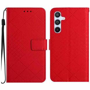 For Samsung Galaxy S25 FE 5G Rhombic Grid Texture Leather Phone Case(Red)