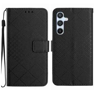 For Samsung Galaxy S25 FE 5G Rhombic Grid Texture Leather Phone Case(Black)