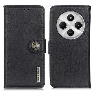 For Redmi 14C 4G KHAZNEH Cowhide Texture Horizontal Flip Leather Phone Case(Black)