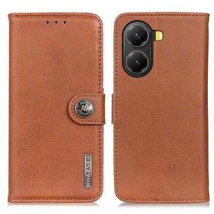 For Redmi Turbo 4 KHAZNEH Cowhide Texture Horizontal Flip Leather Phone Case(Brown)