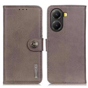For Redmi Turbo 4 KHAZNEH Cowhide Texture Horizontal Flip Leather Phone Case(Khaki)