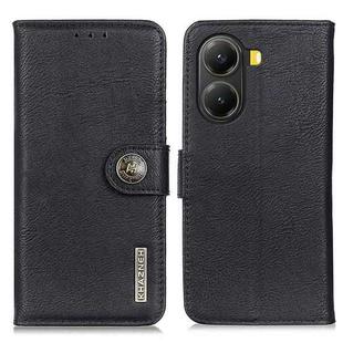For Redmi Turbo 4 KHAZNEH Cowhide Texture Horizontal Flip Leather Phone Case(Black)