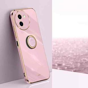 For vivo Y200i XINLI Straight Edge 6D Electroplate TPU Phone Case with Ring Holder(Cherry Purple)