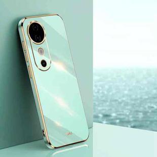 For vivo S19 XINLI Straight 6D Plating Gold Edge TPU Phone Case(Mint Green)