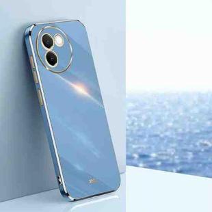 For vivo V30E XINLI Straight 6D Plating Gold Edge TPU Phone Case(Celestial Blue)