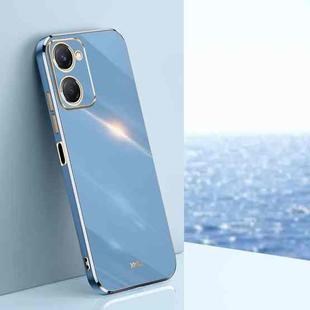 For vivo Y18 XINLI Straight 6D Plating Gold Edge TPU Phone Case(Celestial Blue)