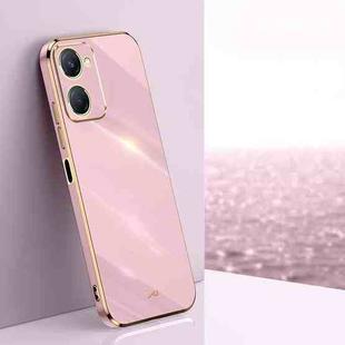 For vivo Y18 XINLI Straight 6D Plating Gold Edge TPU Phone Case(Cherry Purple)