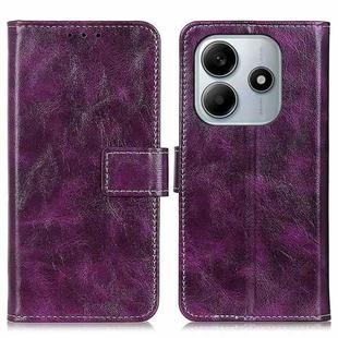 For Redmi Note 14 4G 164.84mm Retro Crazy Horse Texture Leather Phone Case(Purple)