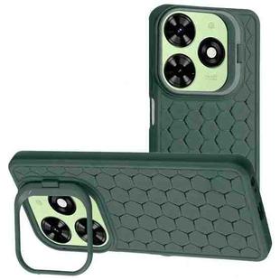 For Tecno Pop 8 Honeycomb Radiating Lens Holder TPU Phone Case(Green)