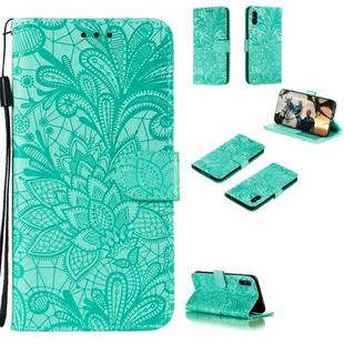 For Xiaomi Redmi 9A Lace Flower Horizontal Flip Leather Case with Holder & Card Slots & Wallet & Photo Frame(Green)