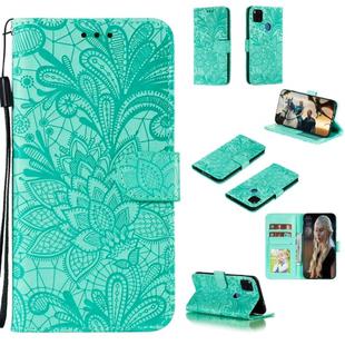 For Xiaomi Redmi 9C Lace Flower Horizontal Flip Leather Case with Holder & Card Slots & Wallet & Photo Frame(Green)