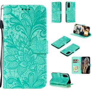 For Huawei Honor Play 4T Pro Lace Flower Horizontal Flip Leather Case with Holder & Card Slots & Wallet & Photo Frame(Green)