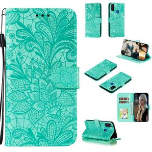 For Samsung Galaxy M51 Lace Flower Horizontal Flip Leather Case with Holder & Card Slots & Wallet & Photo Frame(Green)