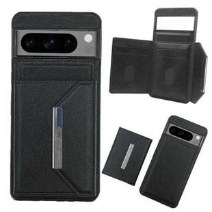 For Google Pixel 6a Solid Color Metal Buckle Card Slots Bag Phone Case(Black)