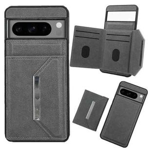 For Google Pixel 7 Pro Solid Color Metal Buckle Card Slots Bag Phone Case(Grey)