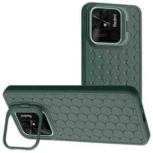 For Xiaomi Redmi 10C Honeycomb Radiating Lens Holder TPU Phone Case(Green)