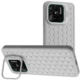 For Xiaomi Redmi 10C Honeycomb Radiating Lens Holder TPU Phone Case(Grey)