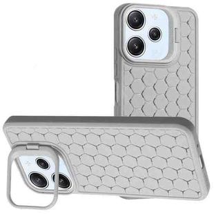For Xiaomi Redmi 12 4G Honeycomb Radiating Lens Holder TPU Phone Case(Grey)