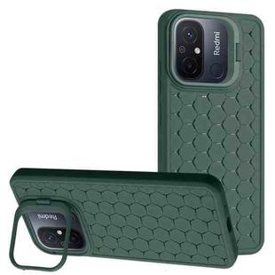 For Xiaomi Redmi 12C Honeycomb Radiating Lens Holder TPU Phone Case(Green)
