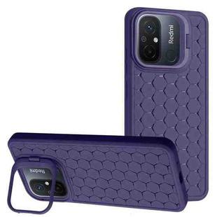For Xiaomi Redmi 12C Honeycomb Radiating Lens Holder TPU Phone Case(Purple)