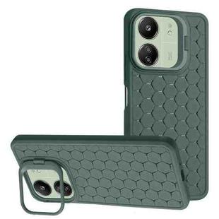 For Xiaomi Redmi 13C Honeycomb Radiating Lens Holder TPU Phone Case(Green)