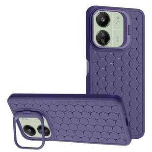 For Xiaomi Redmi 13C Honeycomb Radiating Lens Holder TPU Phone Case(Purple)