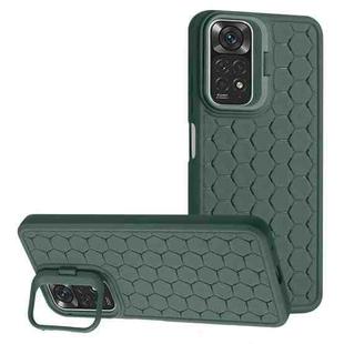 For Xiaomi Redmi Note 11 Global Honeycomb Radiating Lens Holder TPU Phone Case(Green)