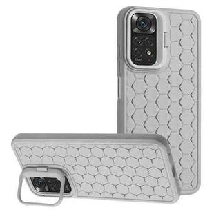 For Xiaomi Redmi Note 11 Global Honeycomb Radiating Lens Holder TPU Phone Case(Grey)