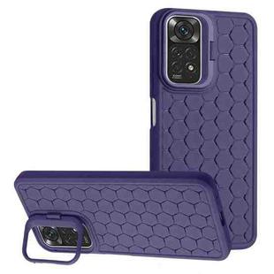 For Xiaomi Redmi Note 11 Global Honeycomb Radiating Lens Holder TPU Phone Case(Purple)