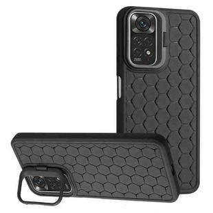 For Xiaomi Redmi Note 11 Pro Honeycomb Radiating Lens Holder TPU Phone Case(Black)