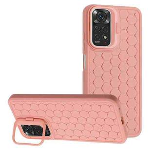 For Xiaomi Redmi Note 11 Pro Honeycomb Radiating Lens Holder TPU Phone Case(Pink)