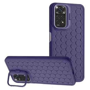 For Xiaomi Redmi Note 11 Pro Honeycomb Radiating Lens Holder TPU Phone Case(Purple)