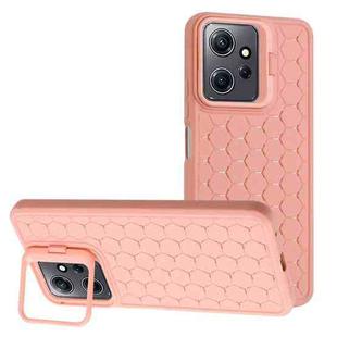 For Xiaomi Redmi Note 12 4G Global Honeycomb Radiating Lens Holder TPU Phone Case(Pink)