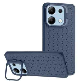 For Xiaomi Redmi Note 13 4G Honeycomb Radiating Lens Holder TPU Phone Case(Blue)