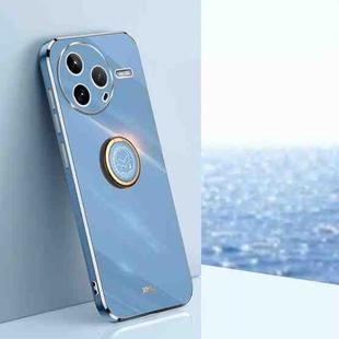 For Redmi K80 XINLI Straight Edge 6D Electroplate TPU Phone Case with Ring Holder(Celestial Blue)