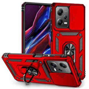 For Xiaomi Redmi Note 12 Pro 5G Global Sliding Camshield Holder Phone Case(Red)