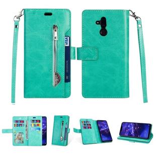 For Huawei Mate 20 lite Multifunctional Zipper Horizontal Flip Leather Case with Holder & Wallet & 9 Card Slots & Lanyard(Mint Green)
