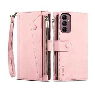 For Samsung Galaxy S25 5G ESEBLE Retro Frosted RFID Flip Leather Phone Case(Rose Gold)