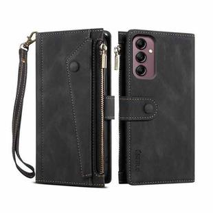 For Samsung Galaxy S25+ 5G ESEBLE Retro Frosted RFID Flip Leather Phone Case(Black)