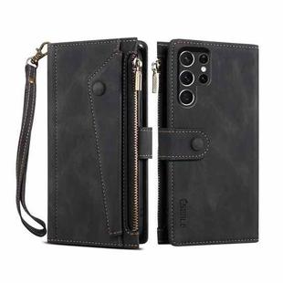 For Samsung Galaxy S25 Ultra 5G ESEBLE Retro Frosted RFID Flip Leather Phone Case(Black)