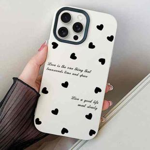 For iPhone 15 Pro Love Hearts PC Hybrid TPU Phone Case(White)