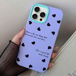 For iPhone 15 Pro Love Hearts PC Hybrid TPU Phone Case(Purple)