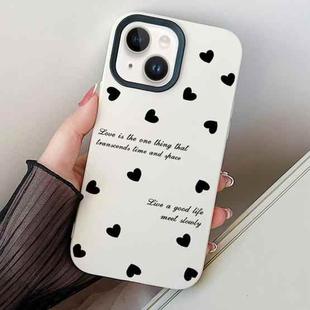 For iPhone 14 Love Hearts PC Hybrid TPU Phone Case(White)