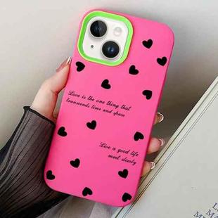 For iPhone 14 Love Hearts PC Hybrid TPU Phone Case(Rose Red)