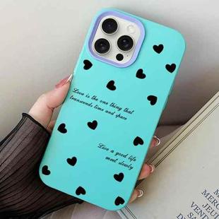 For iPhone 14 Pro Love Hearts PC Hybrid TPU Phone Case(Sky Cyan)