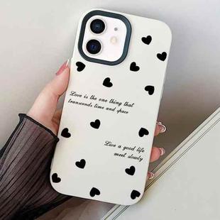 For iPhone 12 / 12 Pro Love Hearts PC Hybrid TPU Phone Case(White)