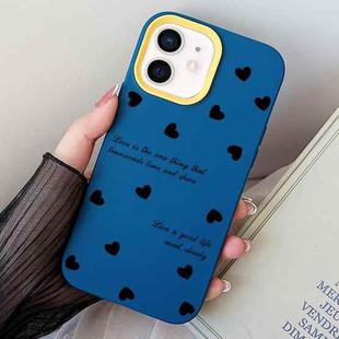 For iPhone 12 mini Love Hearts PC Hybrid TPU Phone Case(Royal Blue)